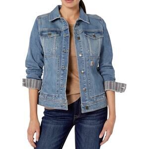 Carhartt Benson Denim Blue Jean Jacket Womens XS Stretch